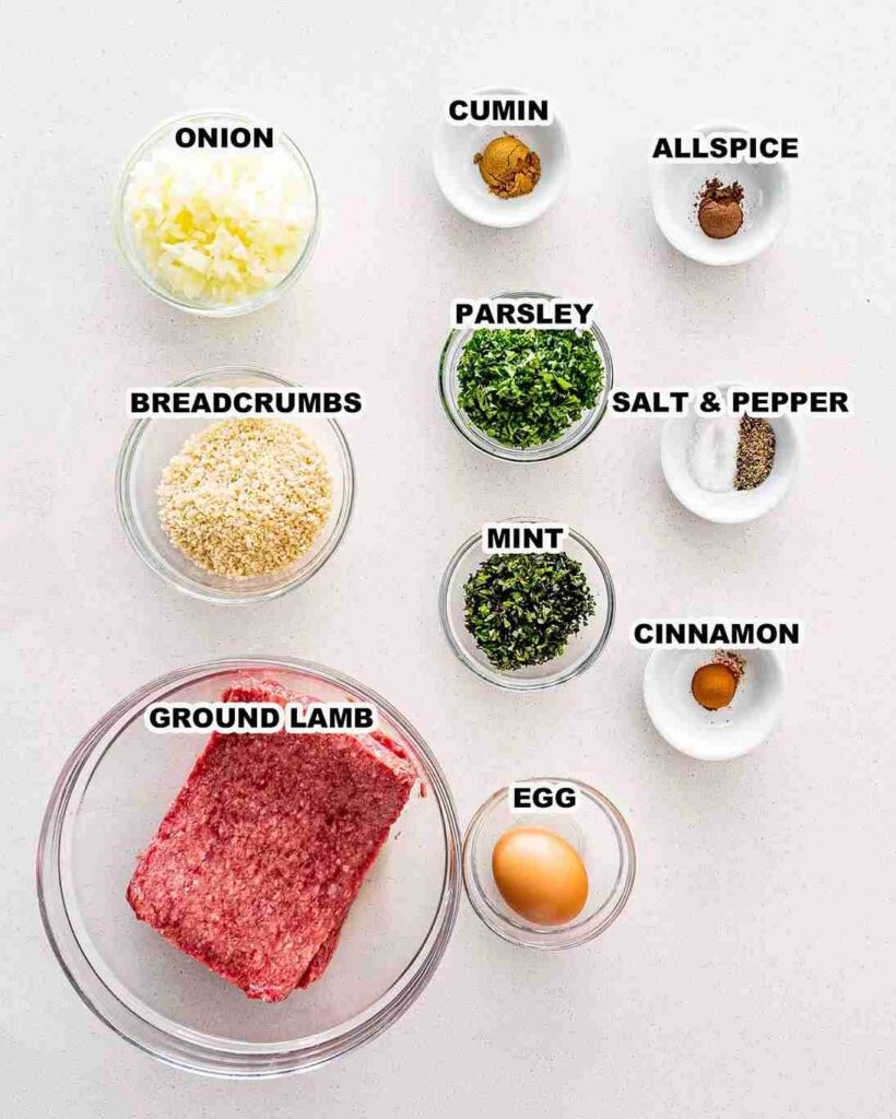 Lamb Meatballs Ingredients